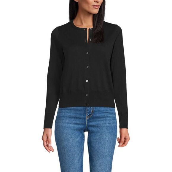 Talbots Cardigan Large Pockets Black Sweater - Picture 1 of 14